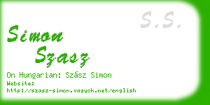 simon szasz business card